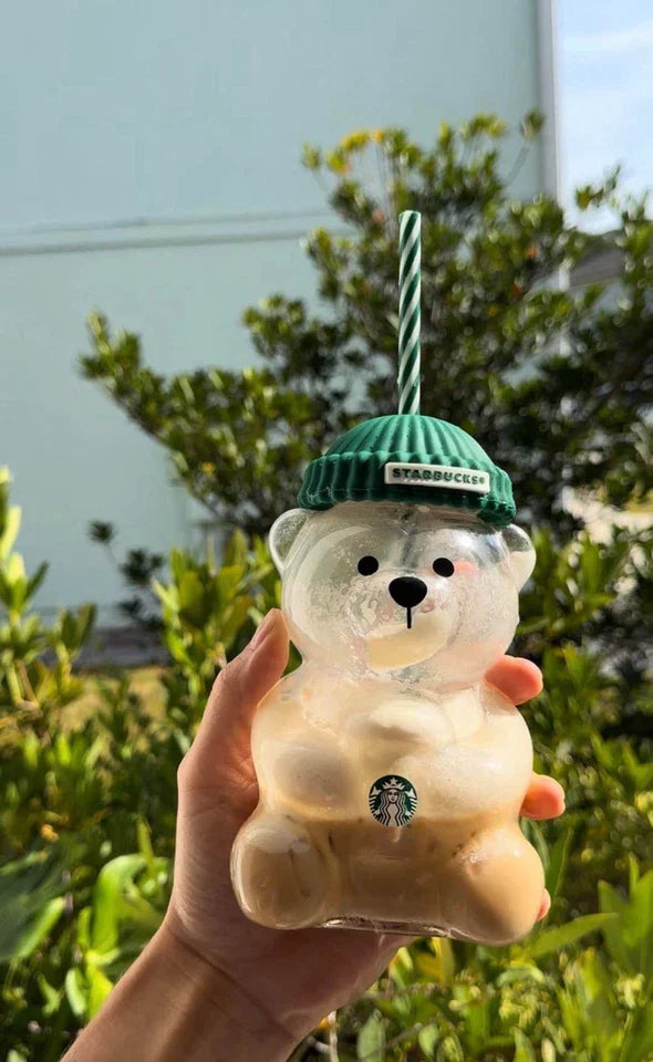 Starbucks Bearista Bear Glass Jar Cold Cup With Straw 2026 Holiday Xmas Gifts